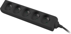 prodlužovací přepěťová lišta pro UPS, 1 m, 5 zásuvek, černá