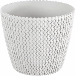 Bílý plastový květináč SPLOFY 29,5 cm
