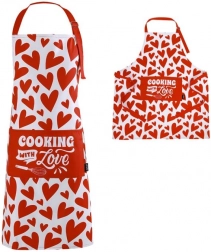 Zástěra v tubě s motivem srdíček