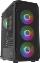 počítačová skříň FURY Shobo SH4F RGB midi tower s tvrzeným sklem, černá