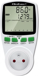 Měřič spotřeby energie s historií PM0627, LCD, 16 A / 3680 W