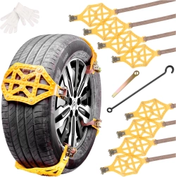 Protiskluzové sněhové návleky na pneumatiky – sada 8 ks
