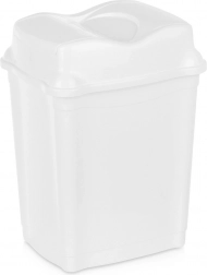 Plastový odpadkový koš s kyvným víkem 16 l bílý