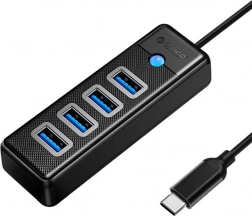 Orico USB‑C hub na 4× USB 3.0, 5 Gbps, 0,15 m, černý