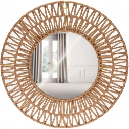 Nástěnné kulaté zrcadlo s papírovým rámem 45 cm