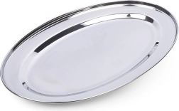 Nerezový oválný servírovací tác 39 × 26 cm
