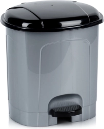 Plastový koš na odpad s pedálem 5,5 l šedý