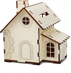 Kúzlo dreva dřevěná pokladnička chaloupka se svíčkou