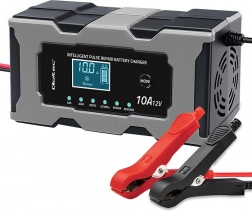 Mikroprocesorová nabíječka 12 V 10 A s funkcí opravy pro akumulátory AGM, GEL a LiFePO4 s LCD