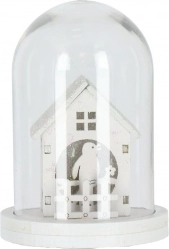 Vánoční LED domeček ve skle – bílý