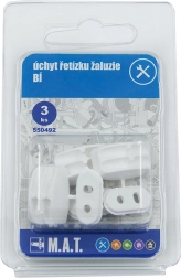 Úchyt řetízku pro žaluzie – bílý, sada 3 ks