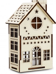 Velký dřevěný domeček hvězdárna s LED svíčkou