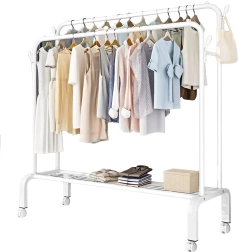 Multifunkční stojanový věšák na oblečení 150 × 154 cm – bílý