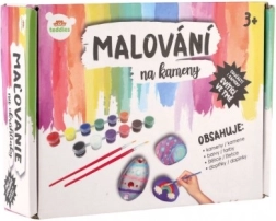 Malování na kameny svítící ve tmě – kreativní sada s barvami a štětci