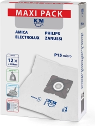 Syntetické sáčky do vysavače P15/Maxi – 12 ks + 2 filtry