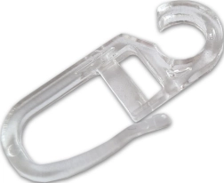 Záclonové háčky transparentní, plast, balení 10 ks