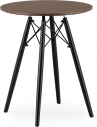 Konferenční stolek moderní skandinávský s kulatou hnědou deskou