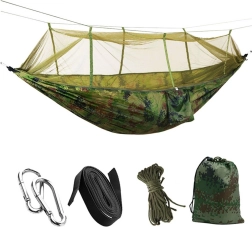 Turistická houpací síť s moskytiérou 260 × 140 cm, nosnost 200 kg