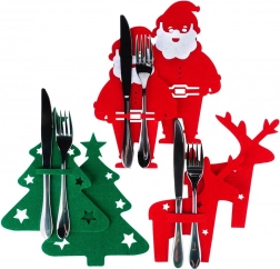 Vánoční filcové pouzdro na příbory, sada 6 ks