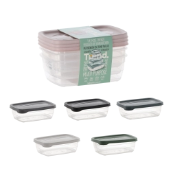Sada 3 obdélníkových dóz Trend Box 0,6 l