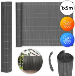 Oboustranná bambusová rohož 100x500 cm na balkón, terasu, plot antracitová MultiGarden