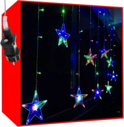 Světelný závěs s hvězdičkami 108 LED vícebarevný