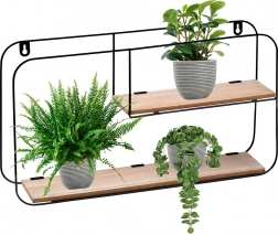 Nástěnná kovová police 52 × 10,5 × 29 cm