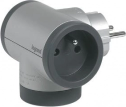 Rozbočovač 2x2P+Z s USB A+C - hliník/grafit