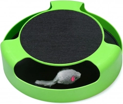 Interaktivní hračka pro kočky – běhající myš s škrabadlem