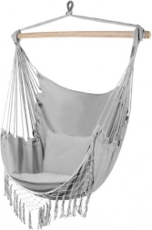 Závěsné brazilské křeslo s polštáři Gardlov – Šedá