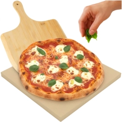 Pizza kámen RUHHY z kordieritu 38 × 36 cm s bambusovou lopatkou