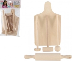 Dřevěná sada kuchyňských pomůcek pro děti 20 cm