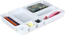 Modulární bílý organizér do zásuvky, sada 8 ks