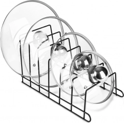 Kovový organizér na pokličky a talíře černý