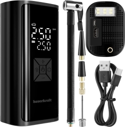Elektrická přenosná vzduchová pumpa 150 PSI s powerbankou 6000 mAh a LED svítilnou