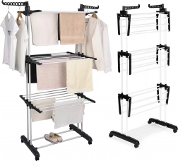 Svislý sušák na prádlo s kolečky, skládací, ModernHome