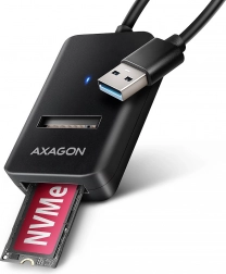 AXAGON ADM2-AM adaptér M.2 NVMe/SATA na USB 3.2 Gen 2 (10 Gb/s) s kabelem USB‑A 10 cm