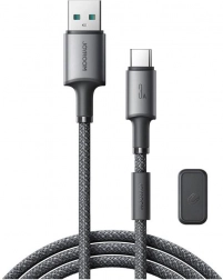 Joyroom USB–USB‑C kabel 1,2 m s magnetickou sponou, rychlé nabíjení 3A, šedý