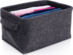 Skládací filcový úložný koš 36 × 27 × 20 cm, černý