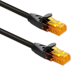Síťový kabel UTP Cat6 10 m černý s pozlacenými kontakty RJ‑45 1 Gb/s