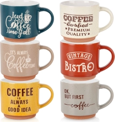 Sada keramických hrnků 230 ml, 6 kusů