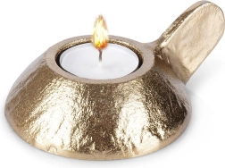 Zlatý hliníkový svícen na čajovou svíčku Home Styling Collection