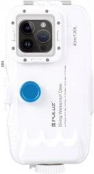 Plastové vodotěsné pouzdro PULUZ pro iPhone 15 Plus, 15 Pro Max, 14 Plus, 14 Pro Max, 13 Pro Max, 12 Pro Max a 11 Pro Max – bílé