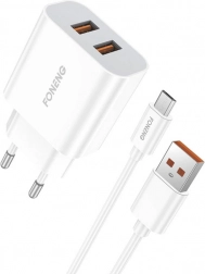 Rychlonabíječka FONENG 2× USB 12 W s Micro USB kabelem