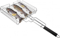 Ocelový uzavíratelný grilovací koš 61 × 32 cm