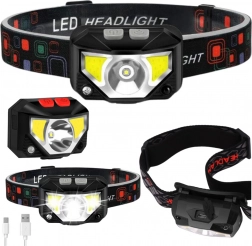 Čelovka led s pohybovým senzorem, 6 režimů svícení