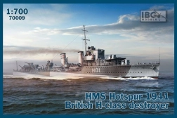 Plastikový model lodi HMS Hotspur (1941) – torpédoborec třídy H