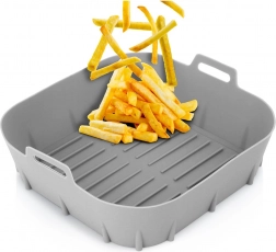 Silikonový vložný koš do horkovzdušné fritézy 22 cm – šedý