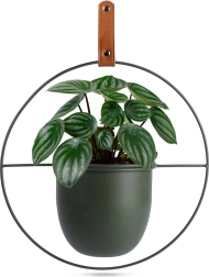 Zelený kovový závěsný obal na květináč Home Styling Collection 30 × 30 cm