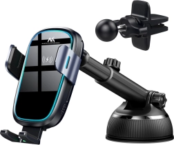 Automatický držák do auta s bezdrátovým nabíjením Qi 15 W